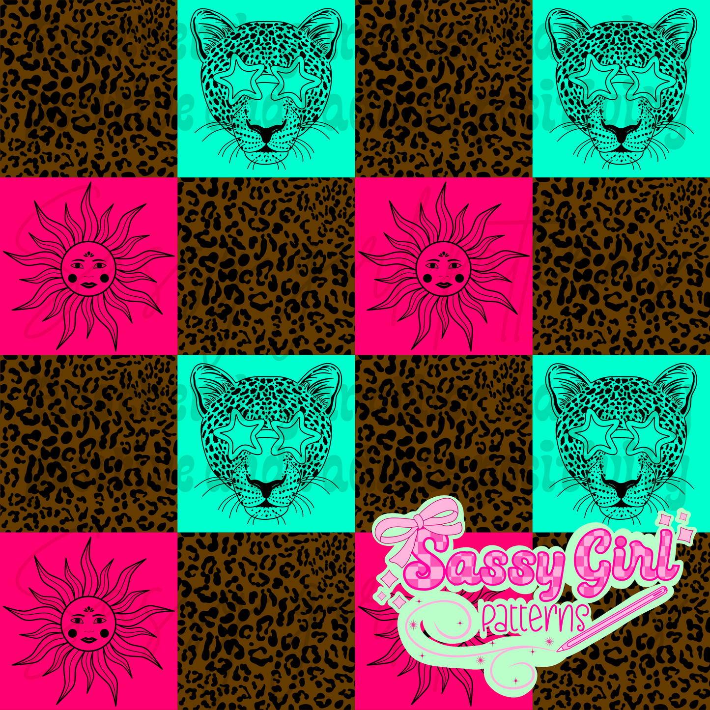 Bright cheetah checker