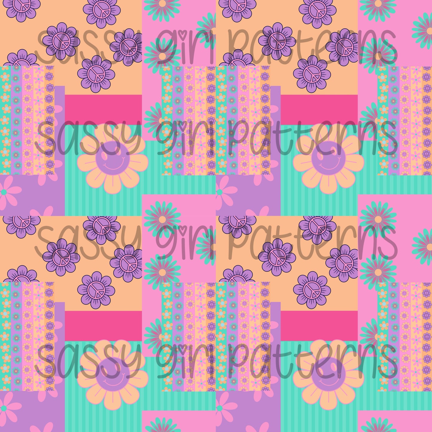 Pastel floral patchwork