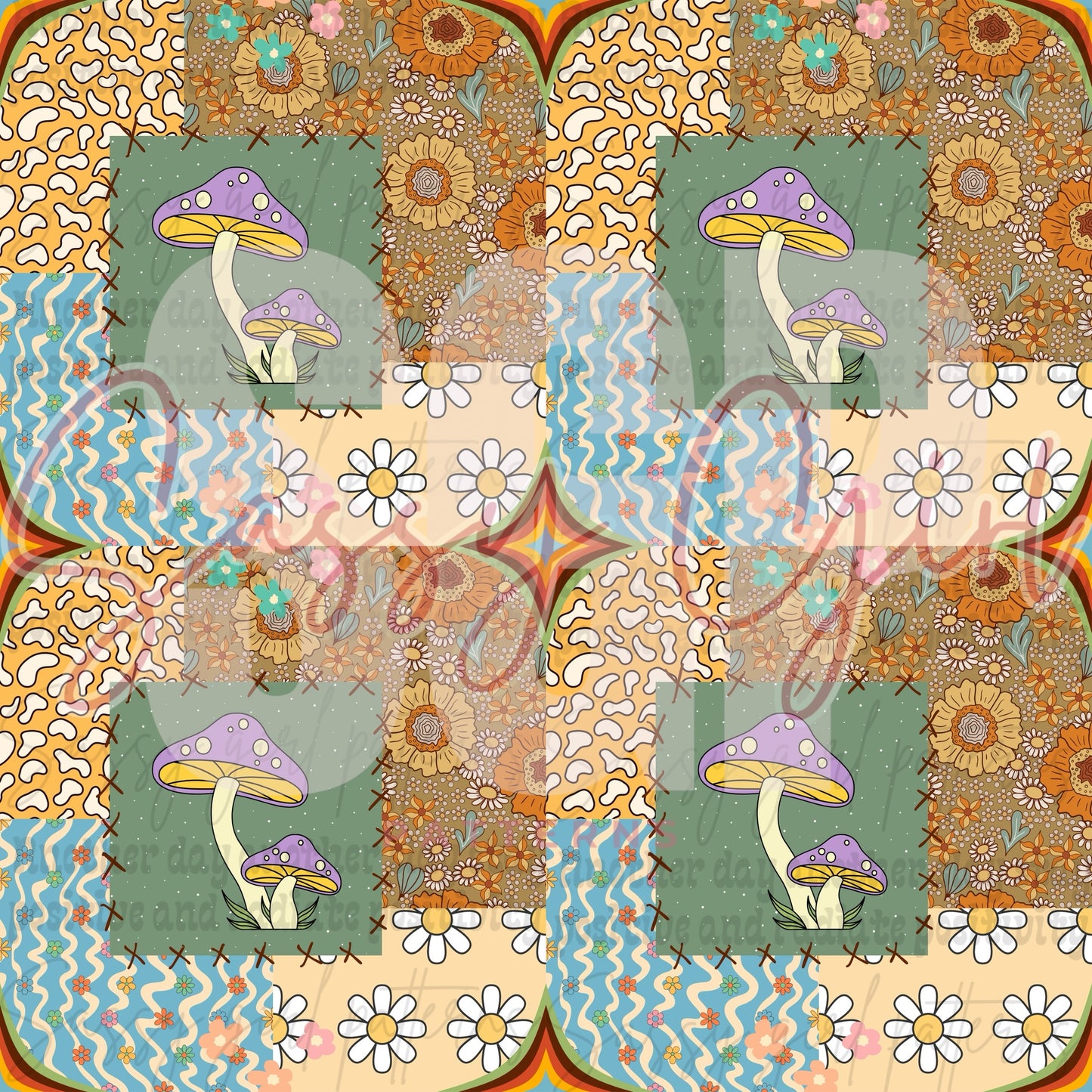 Vintage retro patchwork