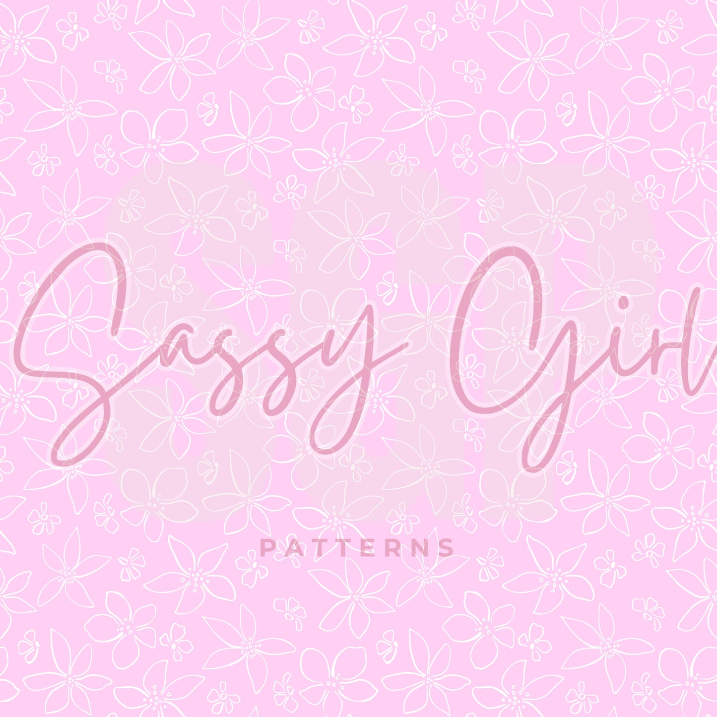 Light pink white flower outline