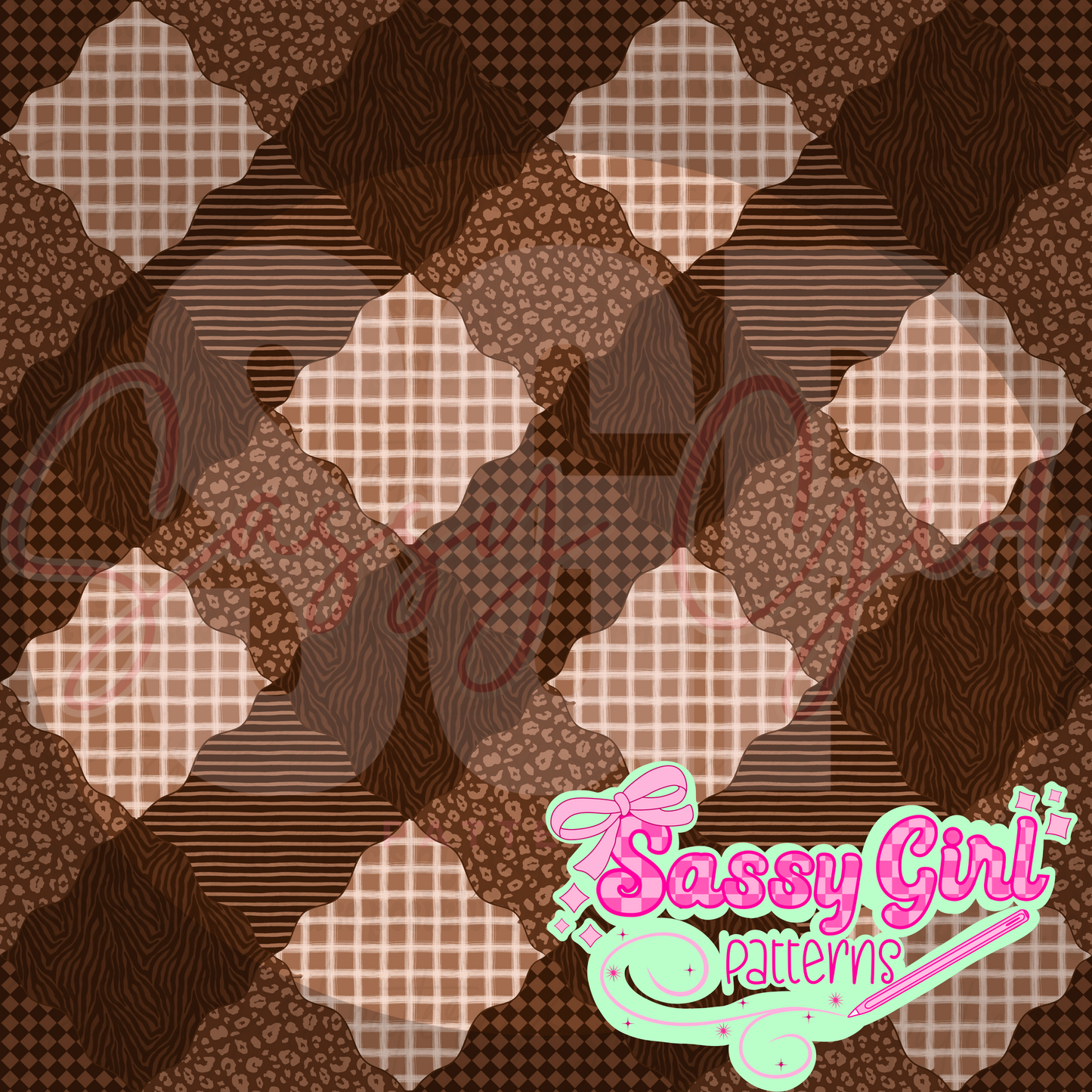 Fall patchwork with animal print brown