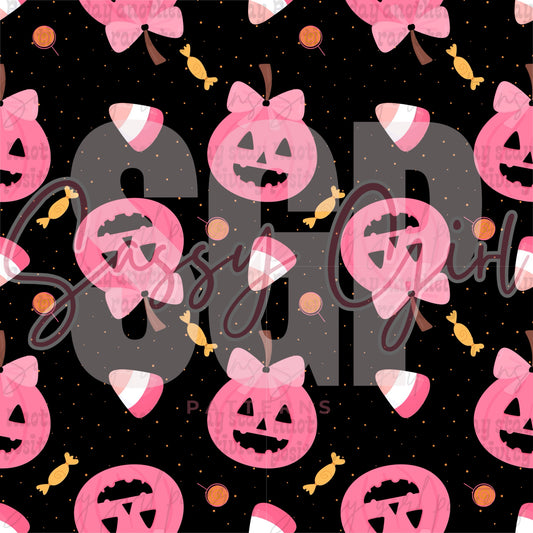 Pink bow pumpkin