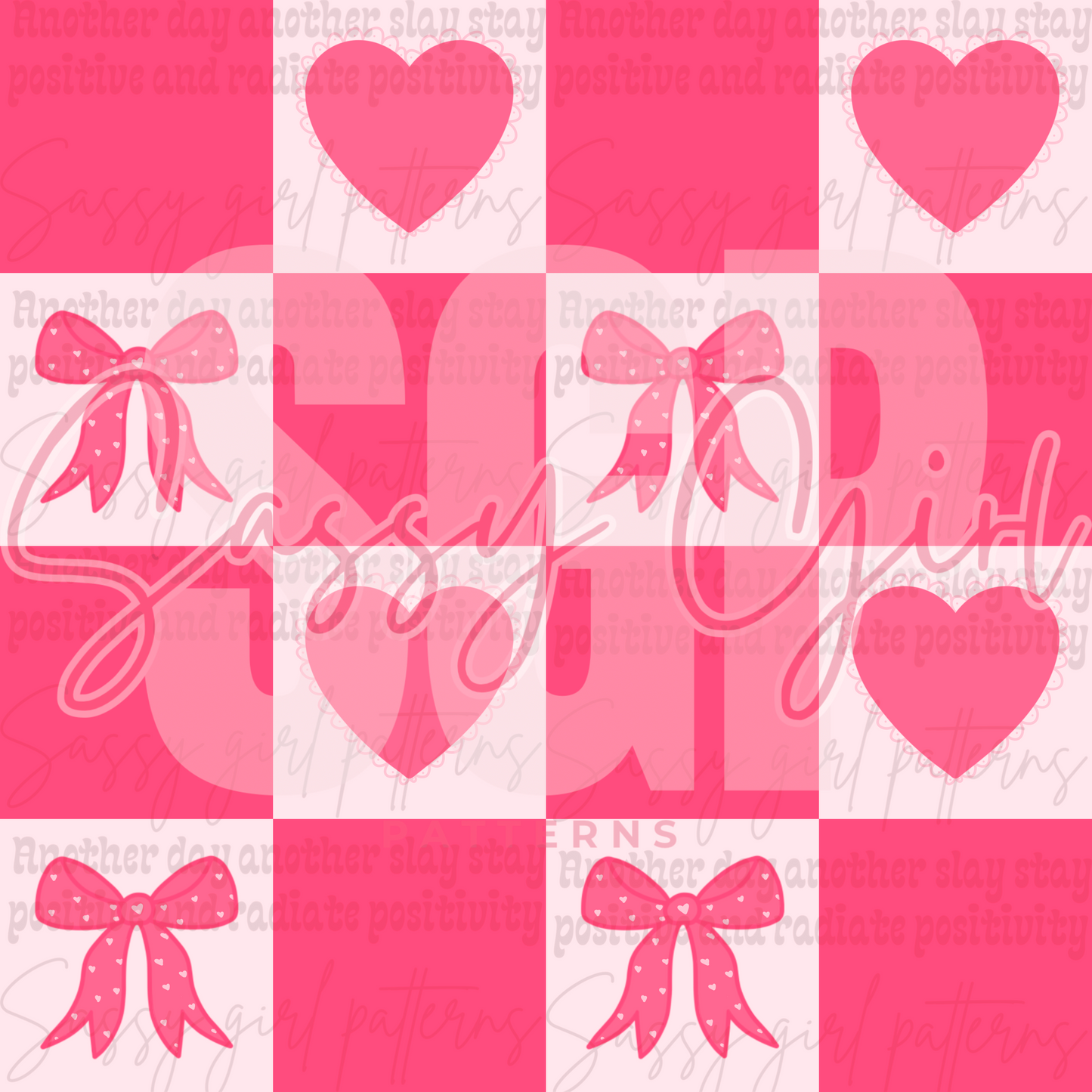 Bow heart checkered