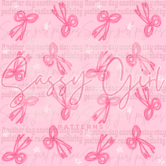 Watercolor bow pink