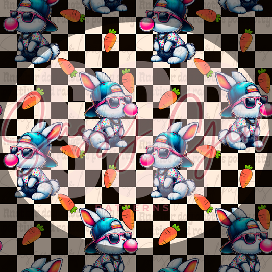 Checkered bunny bubble gum