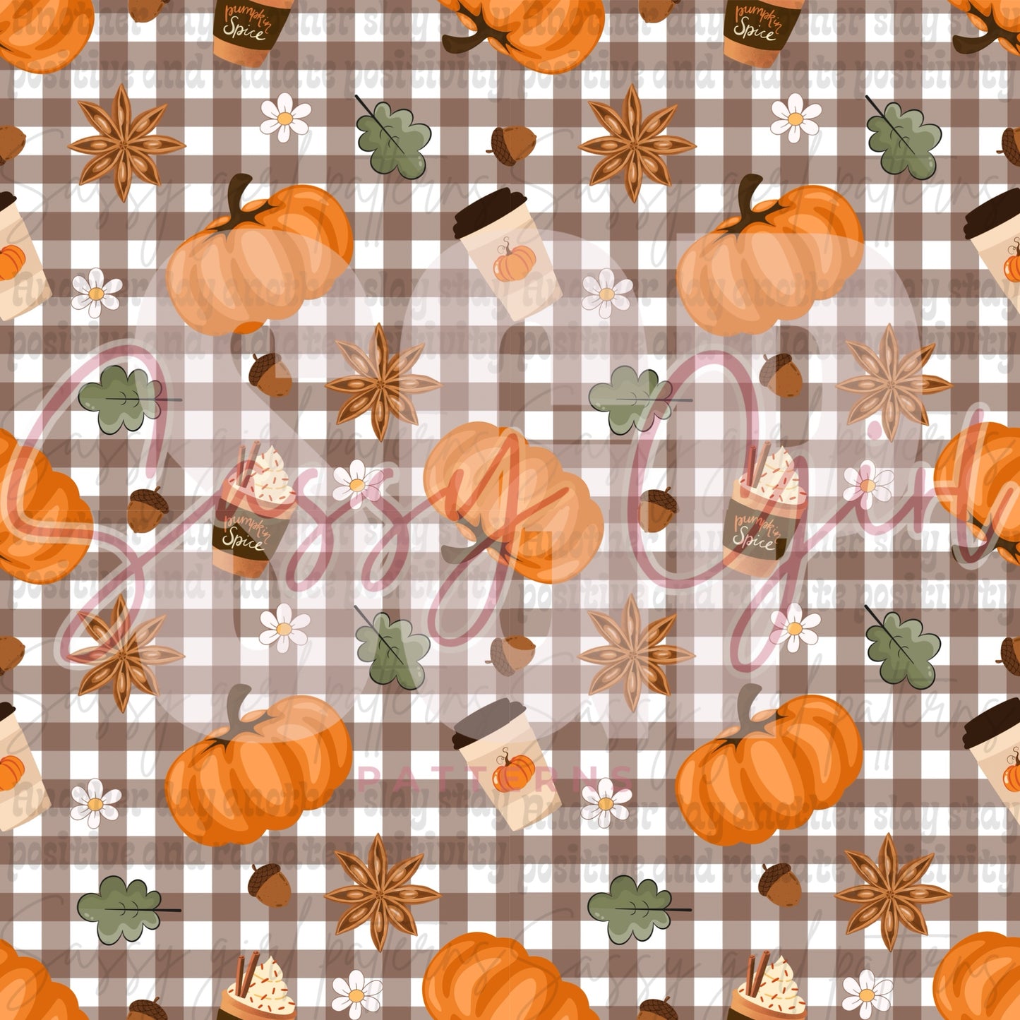 Pumpkin spice brown plaid