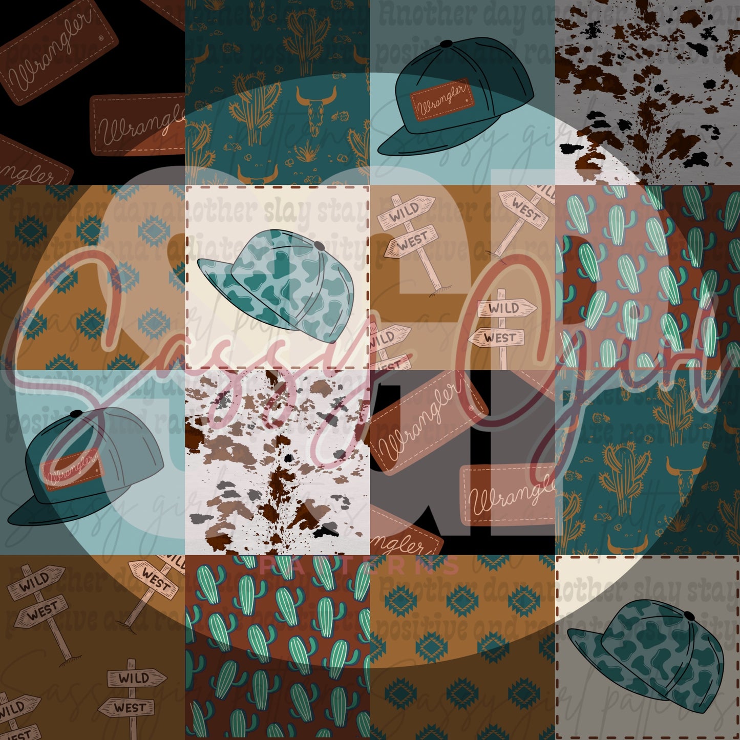 Western hat patchwork