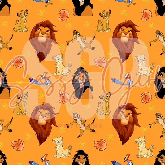 Lion orange background