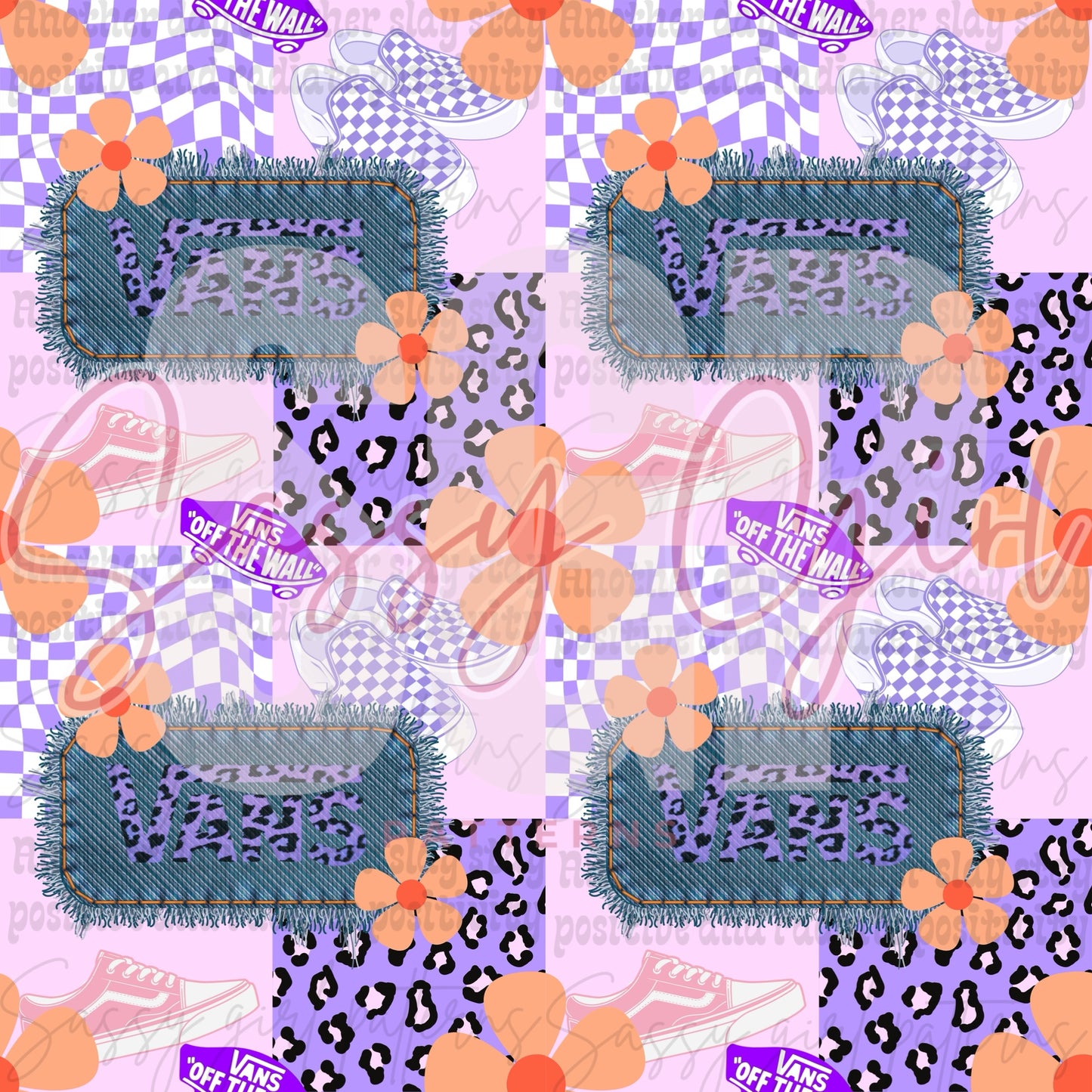 Purple cheetah van patchwork