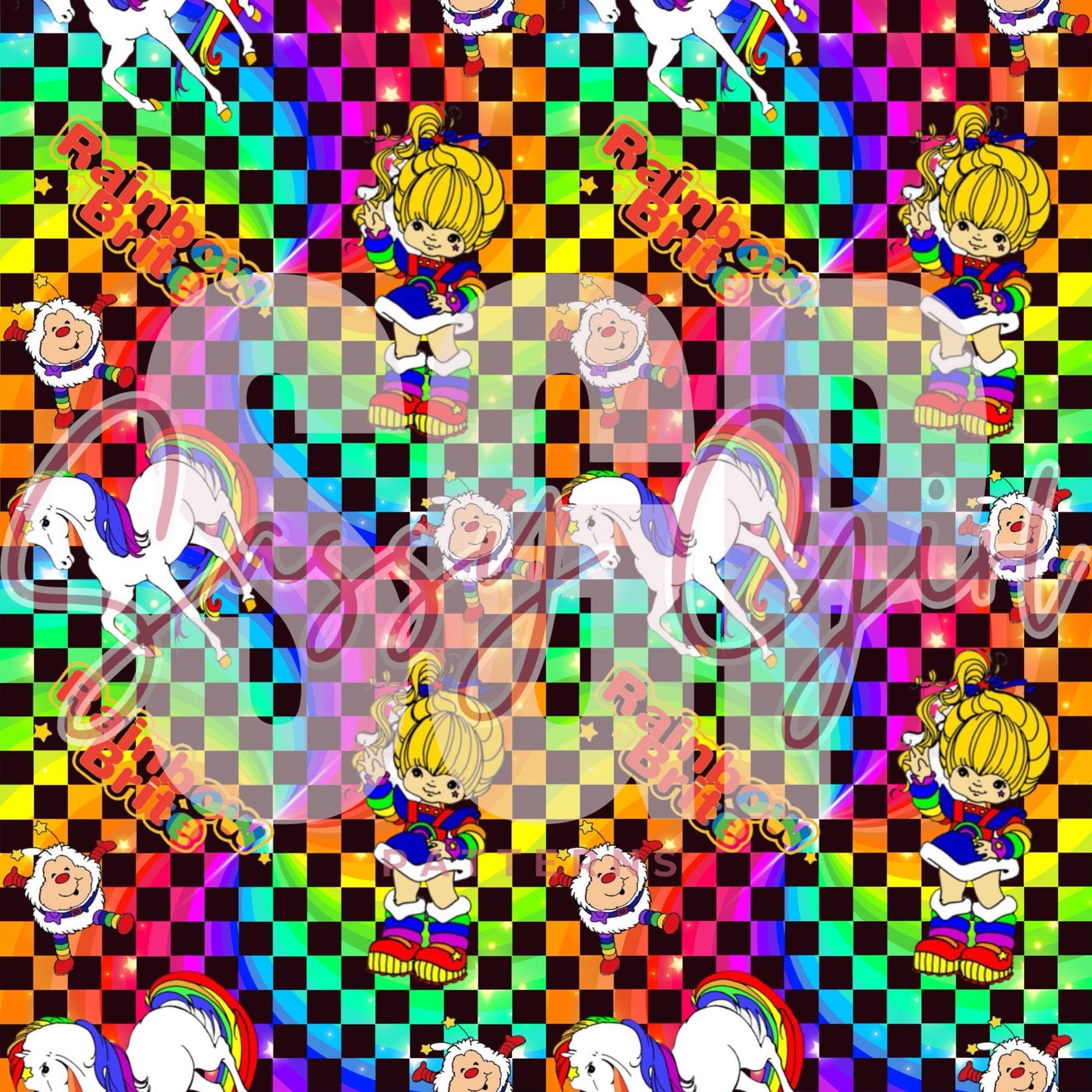 Rainbow girl checkered